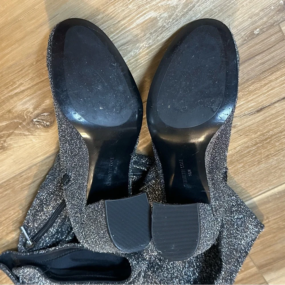 Kenneth Cole Glitter Silver Carah Boots